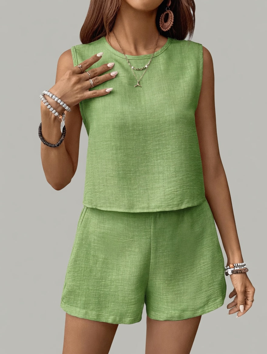 ZomerLucht Dames Set Cropped Top en Shorts Relaxed Fit
