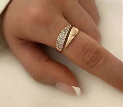 Lustara Verstelbare Damesring met Zirconia Glans Design