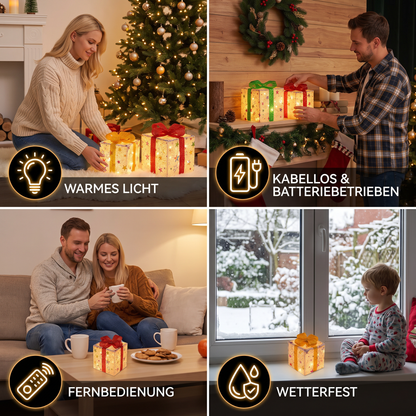 Verlichte Kerstcadeaudozen met Ledverlichting voor Feestelijke Decoratie