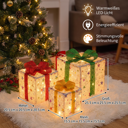 Verlichte Kerstcadeaudozen met Ledverlichting voor Feestelijke Decoratie