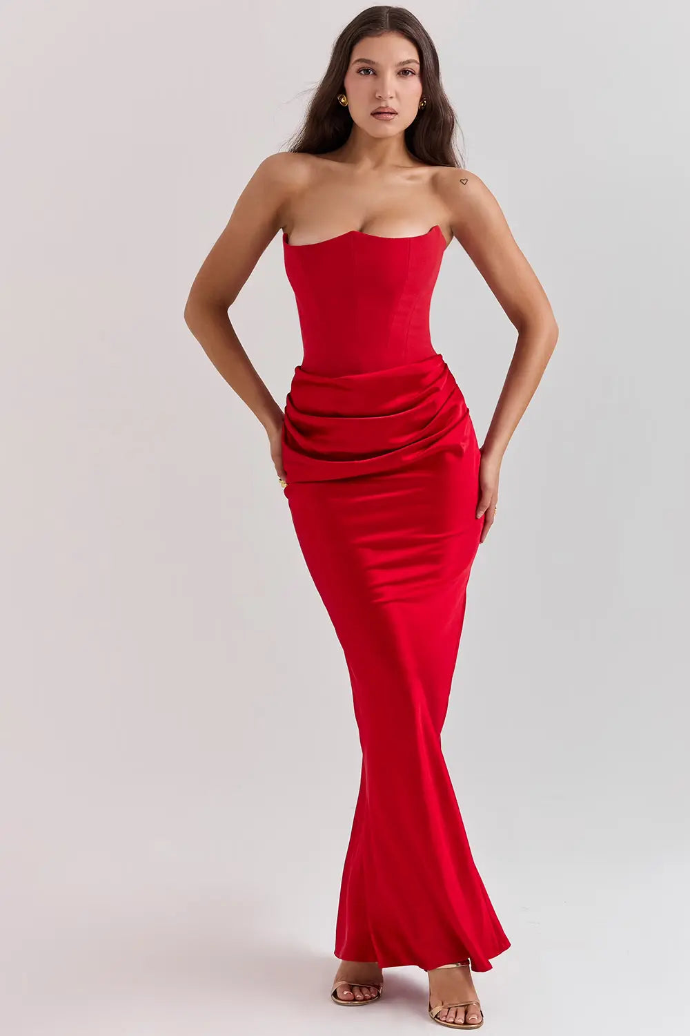 Nachtglans Korsetjurk Strapless Elegante Feestjurk Voor Dames