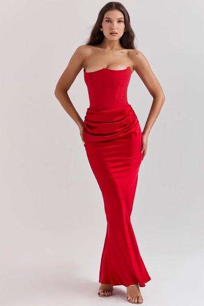 Nachtglans Korsetjurk Strapless Elegante Feestjurk Voor Dames