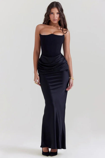 Nachtglans Korsetjurk Strapless Elegante Feestjurk Voor Dames