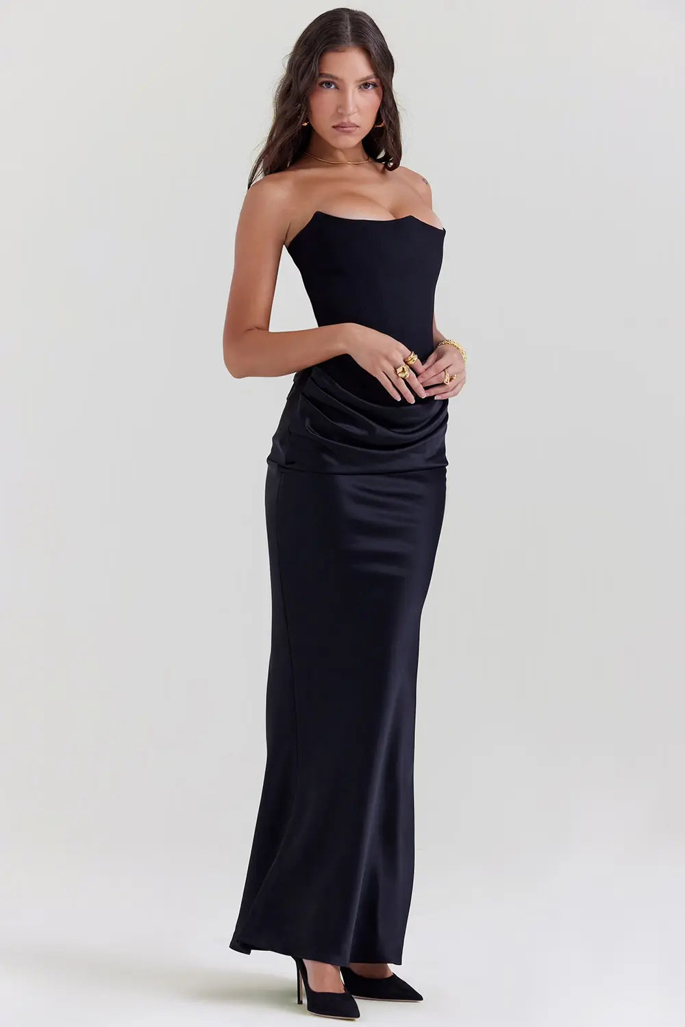 Nachtglans Korsetjurk Strapless Elegante Feestjurk Voor Dames
