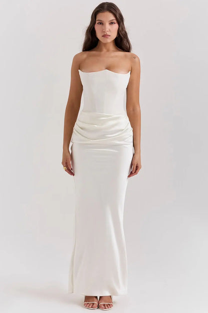 Nachtglans Korsetjurk Strapless Elegante Feestjurk Voor Dames