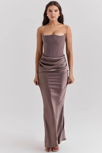 Nachtglans Korsetjurk Strapless Elegante Feestjurk Voor Dames