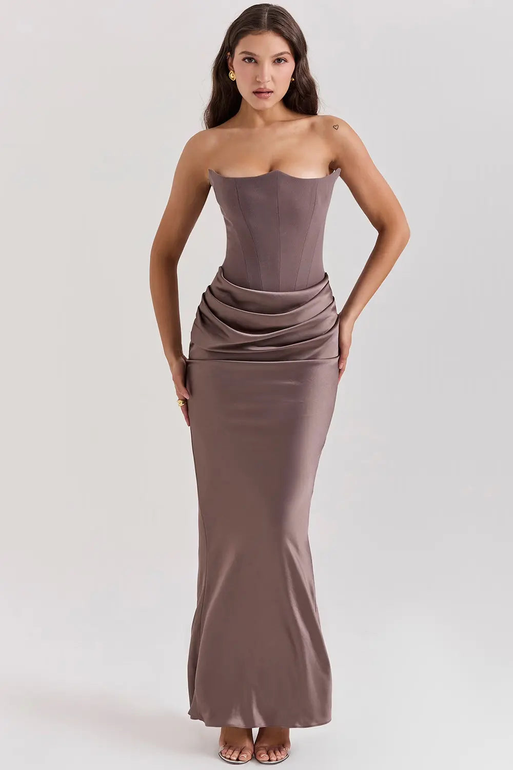 Nachtglans Korsetjurk Strapless Elegante Feestjurk Voor Dames