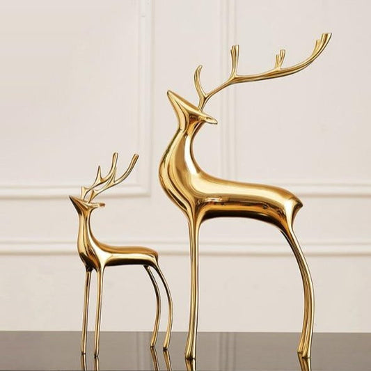 Gouden Rendierfiguren Kerstdecoratie – 22 of 34 cm