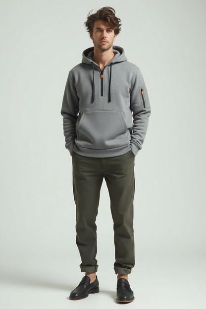 Norven Heren Hoodie met Halve Rits – Urban en Comfortabel