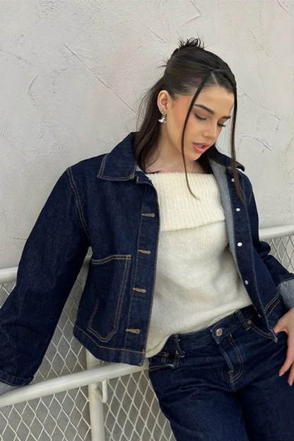 Deniva Dames Denim Set met Cropped Jack en Minirok