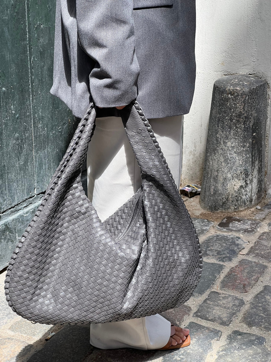 VlechtLuxe Gevlochten Handtas Dames Ruim Vegan Leer Schoudertas