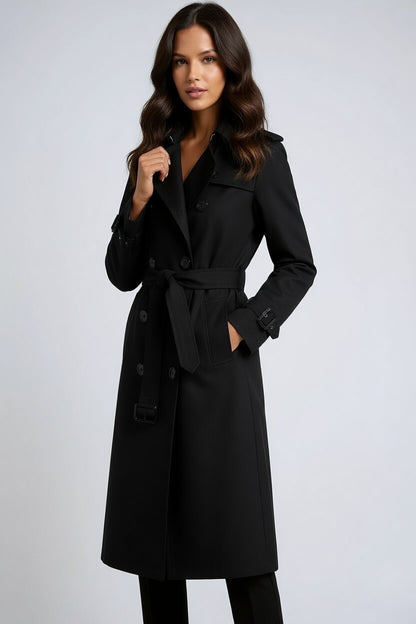 Marivelle Lange Dames Trenchcoat met Ceintuur en Dubbelrijig Design