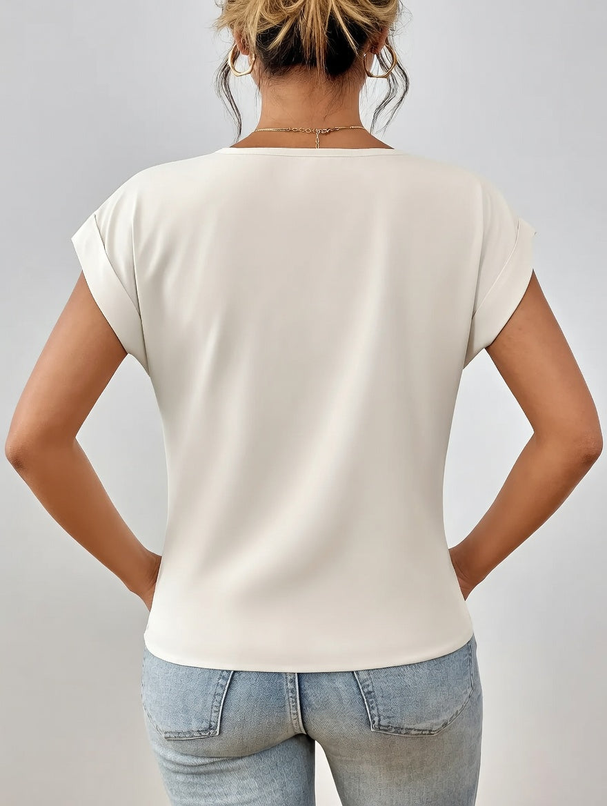 Zomerluxe V-Hals Blouse Dames Luchtig Elegant Comfort