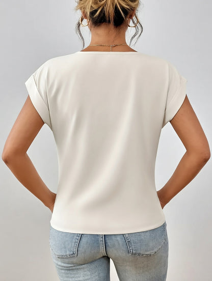 Zomerluxe V-Hals Blouse Dames Luchtig Elegant Comfort