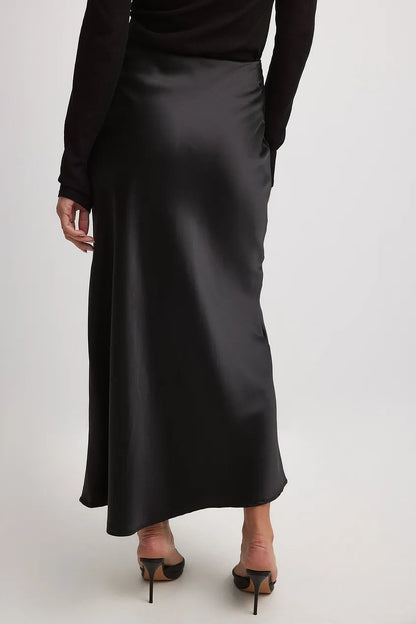 Dames Satijnen Rok Zijdeglans – Hoge Taille en Elegante Pasvorm
