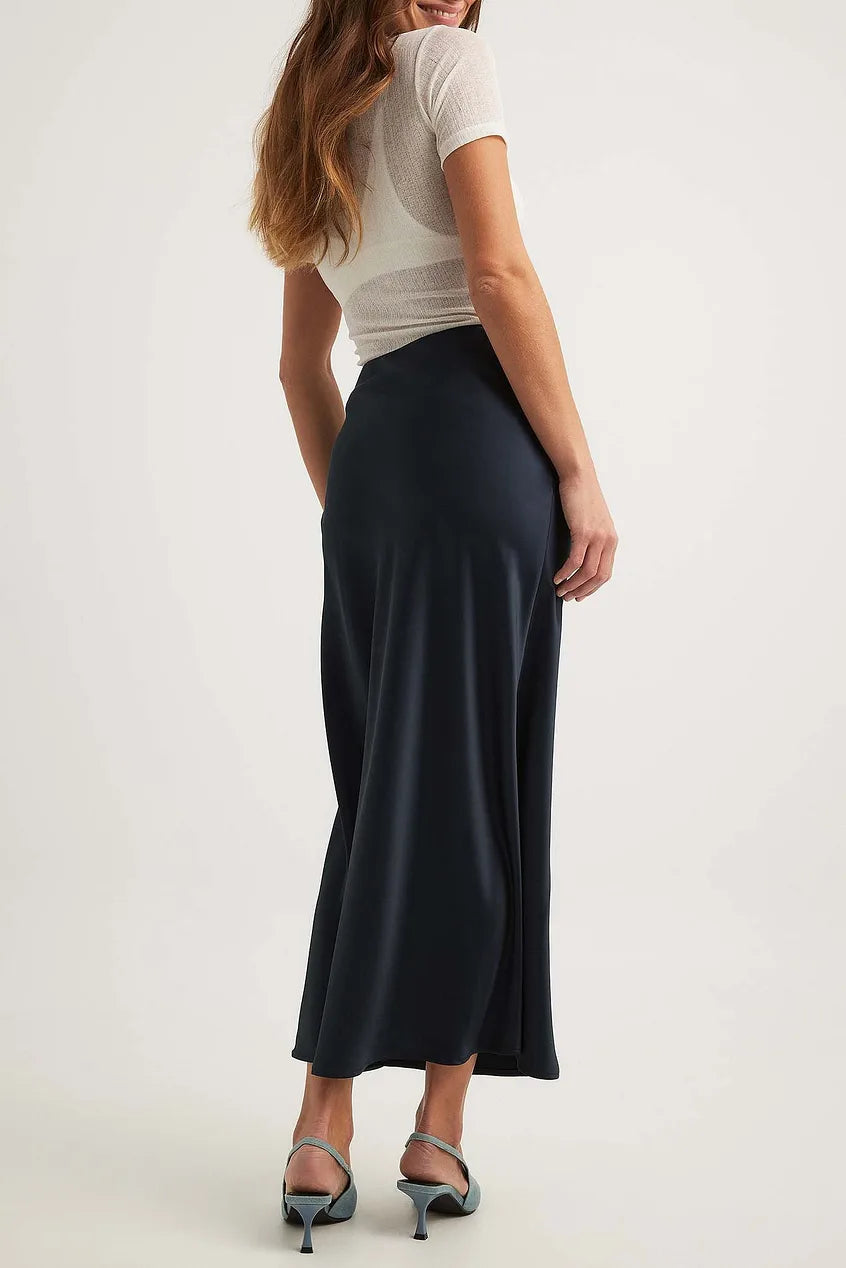 Dames Satijnen Rok Zijdeglans – Hoge Taille en Elegante Pasvorm