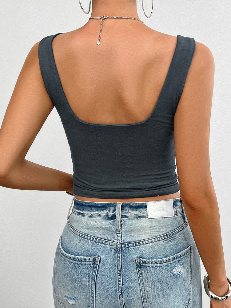 Mila Dames Crop Top met Ribstof en Sweetheart Halslijn