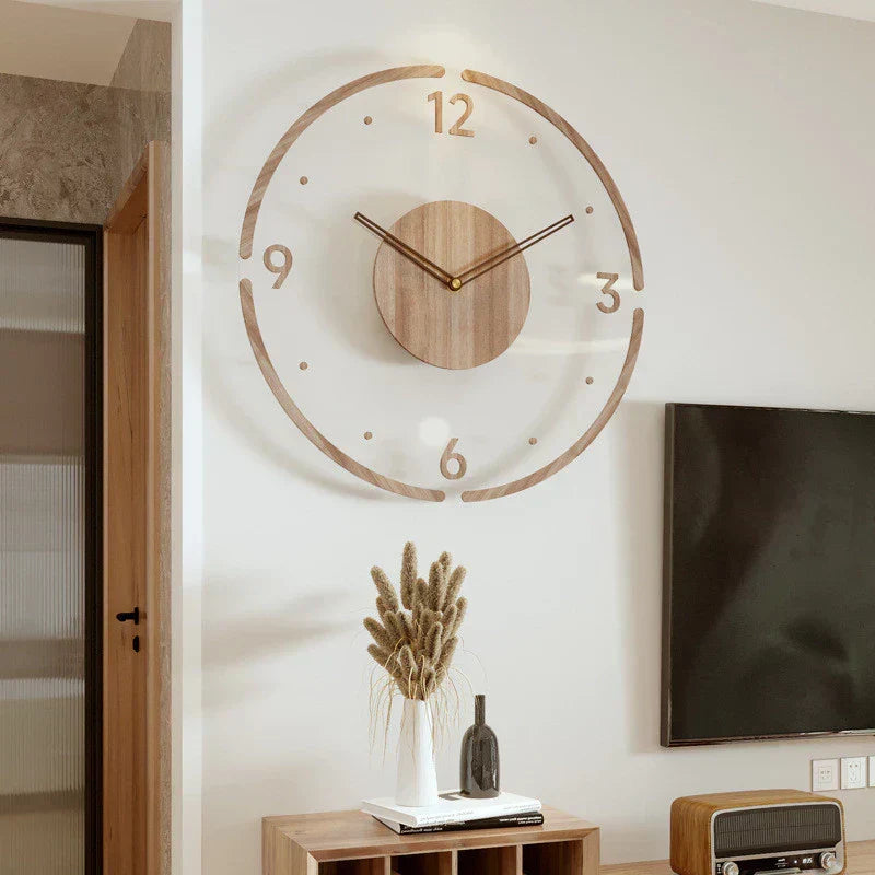Nordisk Houten Wandklok – Tijdloze Minimalisme