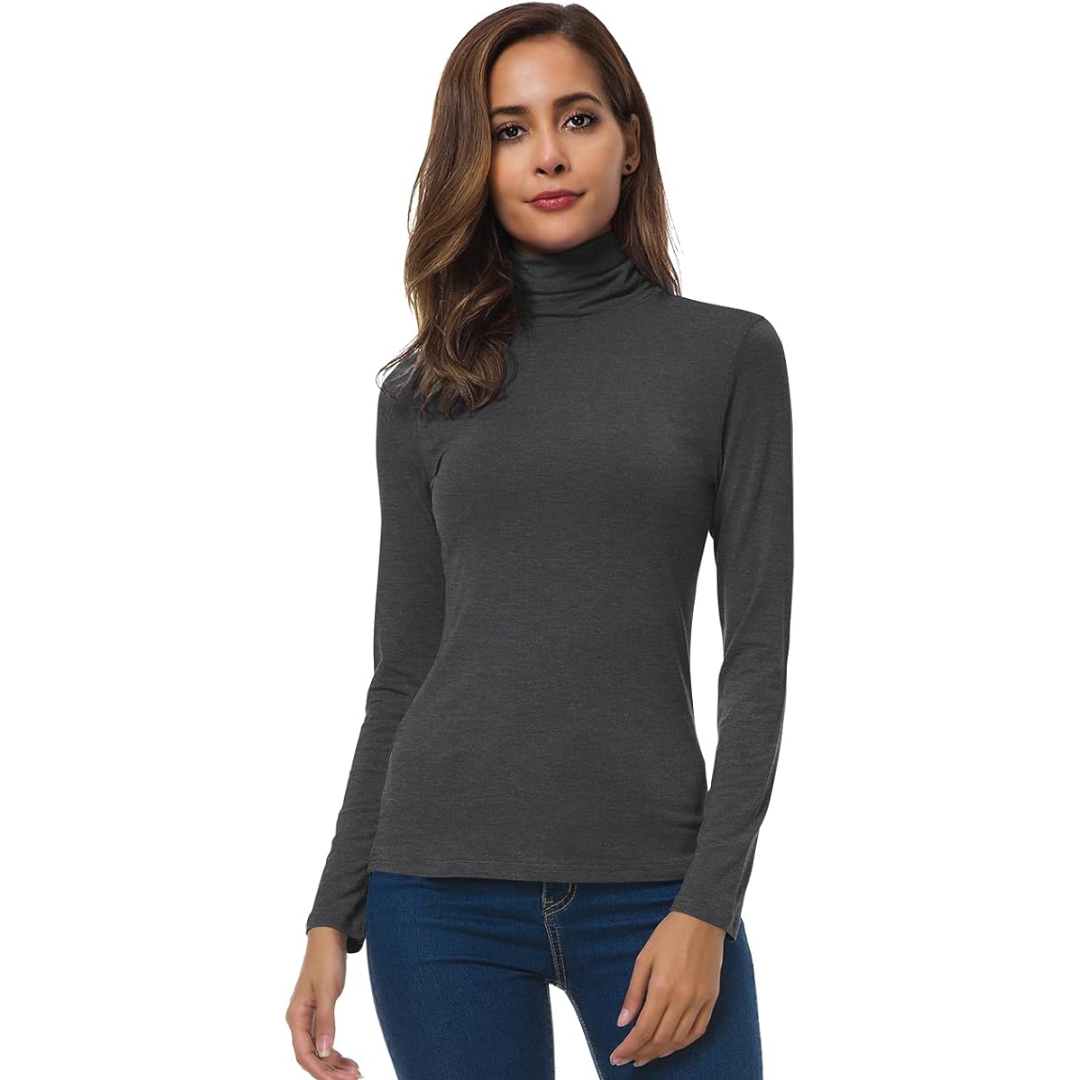 Dames Coltrui Slim Fit – Lichte Aansluitende Coltrui met Lange Mouwen