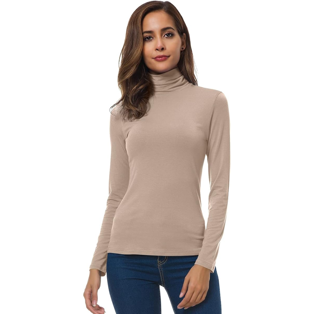 Dames Coltrui Slim Fit – Lichte Aansluitende Coltrui met Lange Mouwen