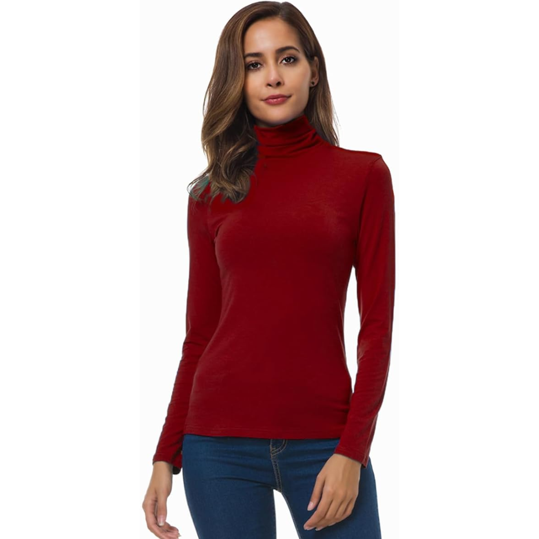 Dames Coltrui Slim Fit – Lichte Aansluitende Coltrui met Lange Mouwen