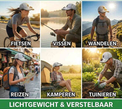 KoelWind Pet met Ventilator op Zonne-energie en USB Oplaadbaar