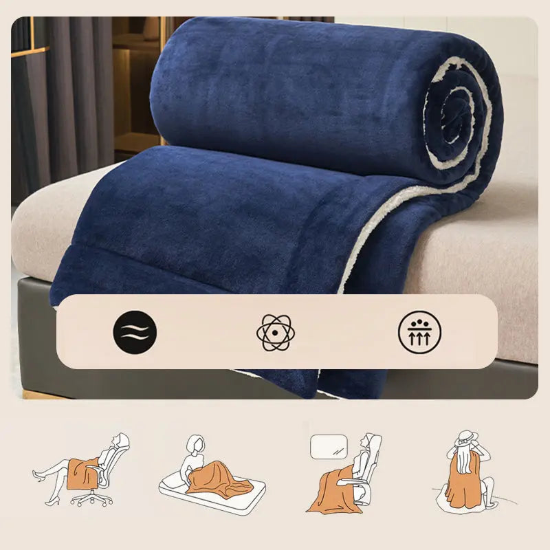 Zachte Dubbelzijdige Deken met Luxe Warme Fluffy Structuur