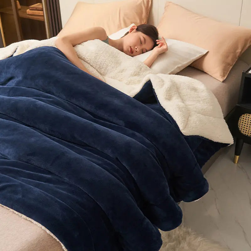 Zachte Dubbelzijdige Deken met Luxe Warme Fluffy Structuur