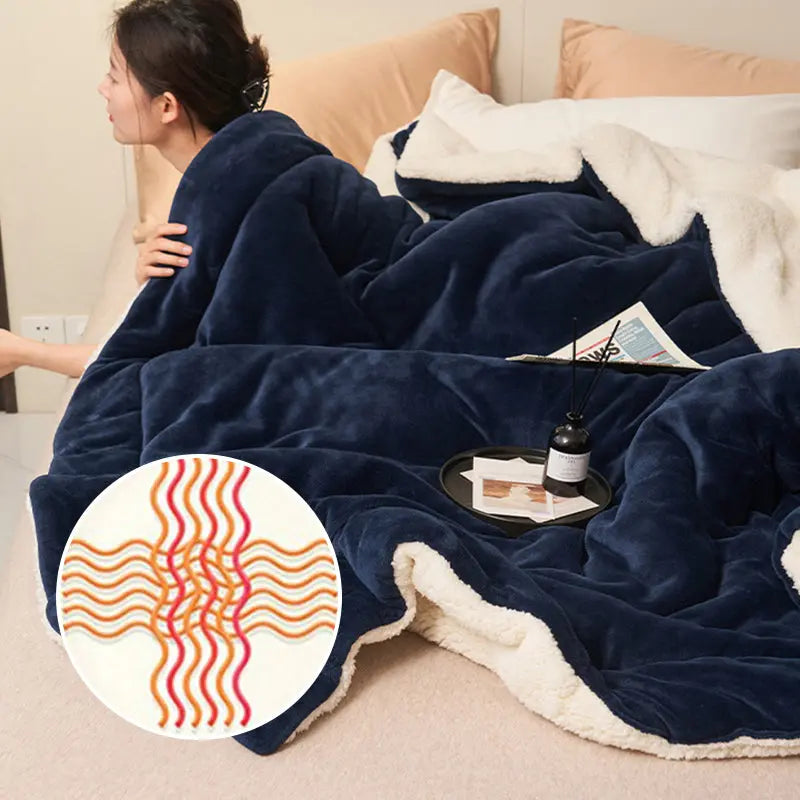 Zachte Dubbelzijdige Deken met Luxe Warme Fluffy Structuur