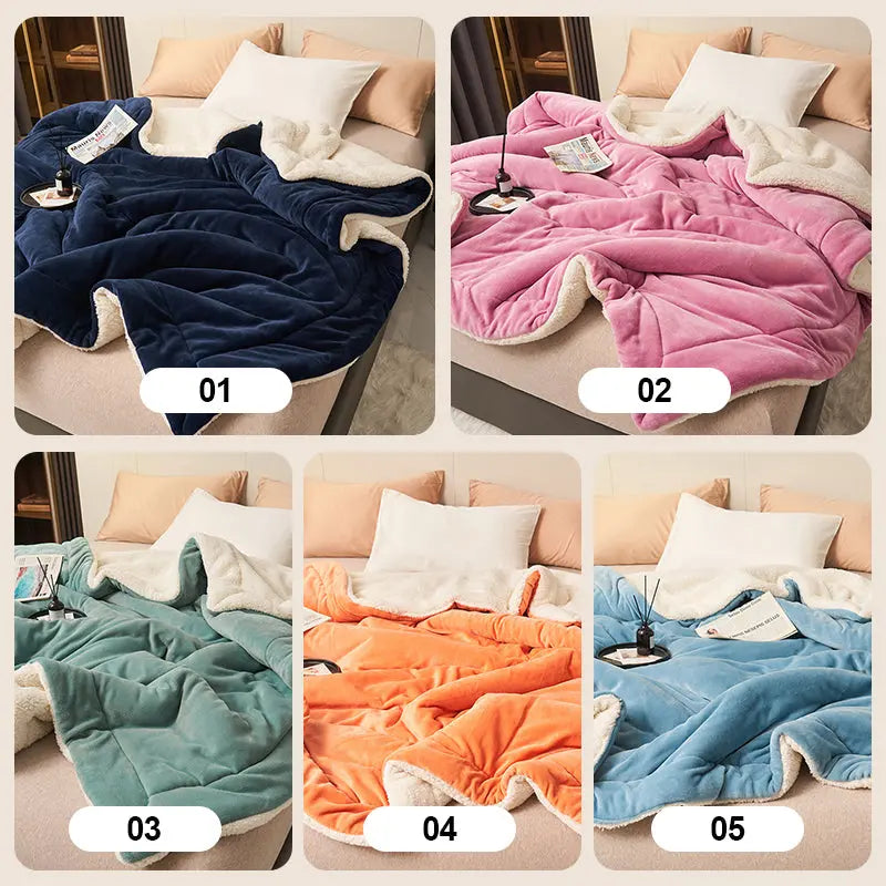 Zachte Dubbelzijdige Deken met Luxe Warme Fluffy Structuur