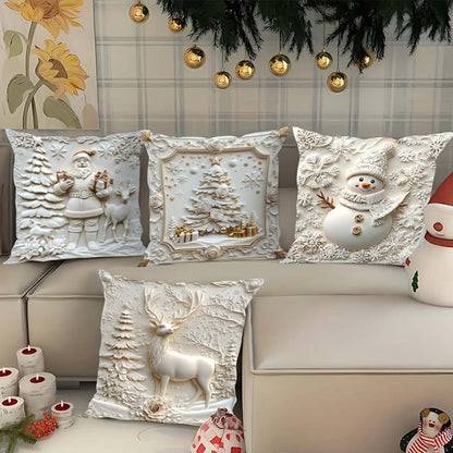 Jasmijn Kerstkussenhoezen Set van 4 – Feestelijke Kerstdecoratie