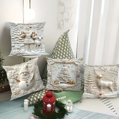 Jasmijn Kerstkussenhoezen Set van 4 – Feestelijke Kerstdecoratie