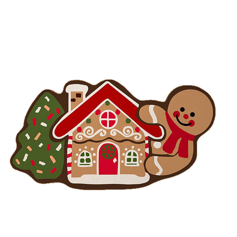 Koekjesfeest – Kerst deurmat met gingerbread-ontwerp, 56 x 106 cm
