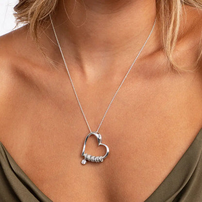 Liefshart Gepersonaliseerde Namenketting met Hart en Kralen