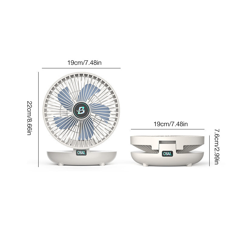 FluistraBries Mini Ventilator Oplaadbaar met 5-Blads Koeling