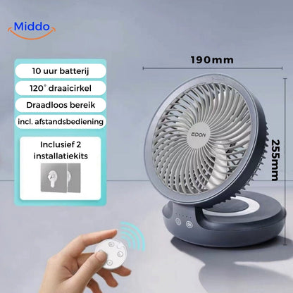FluistraBries Mini Ventilator Oplaadbaar met 5-Blads Koeling