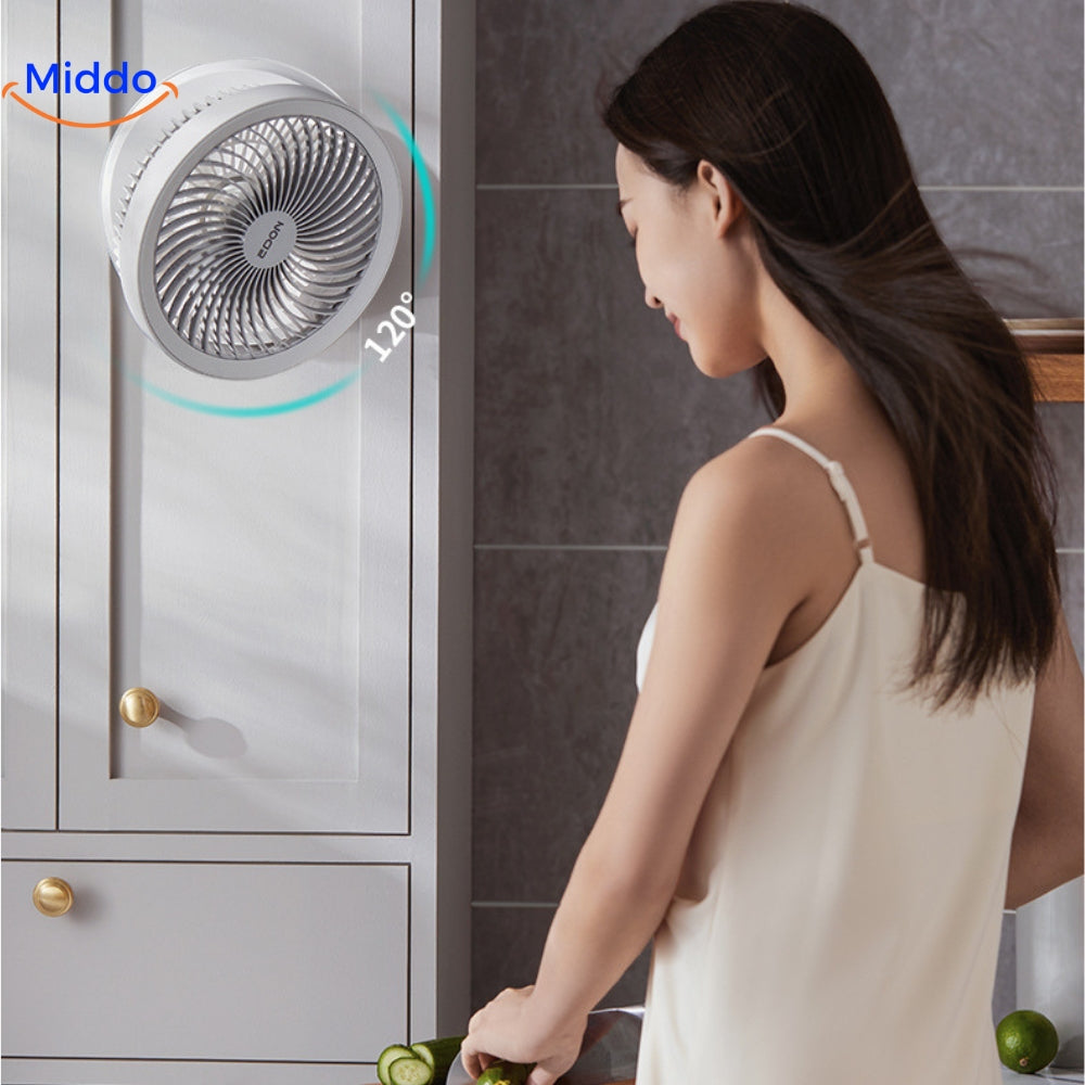 FluistraBries Mini Ventilator Oplaadbaar met 5-Blads Koeling