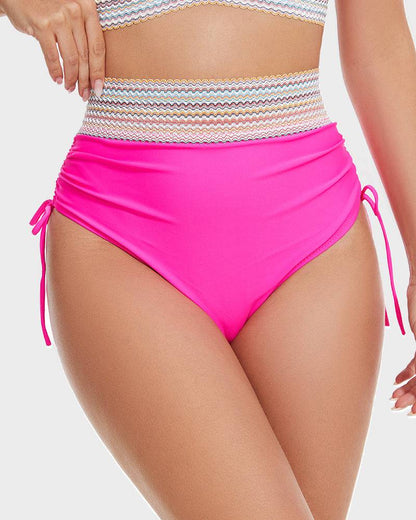Vormgevende High Waist Bikini Set met Kleurblok Design