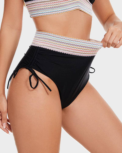 Vormgevende High Waist Bikini Set met Kleurblok Design