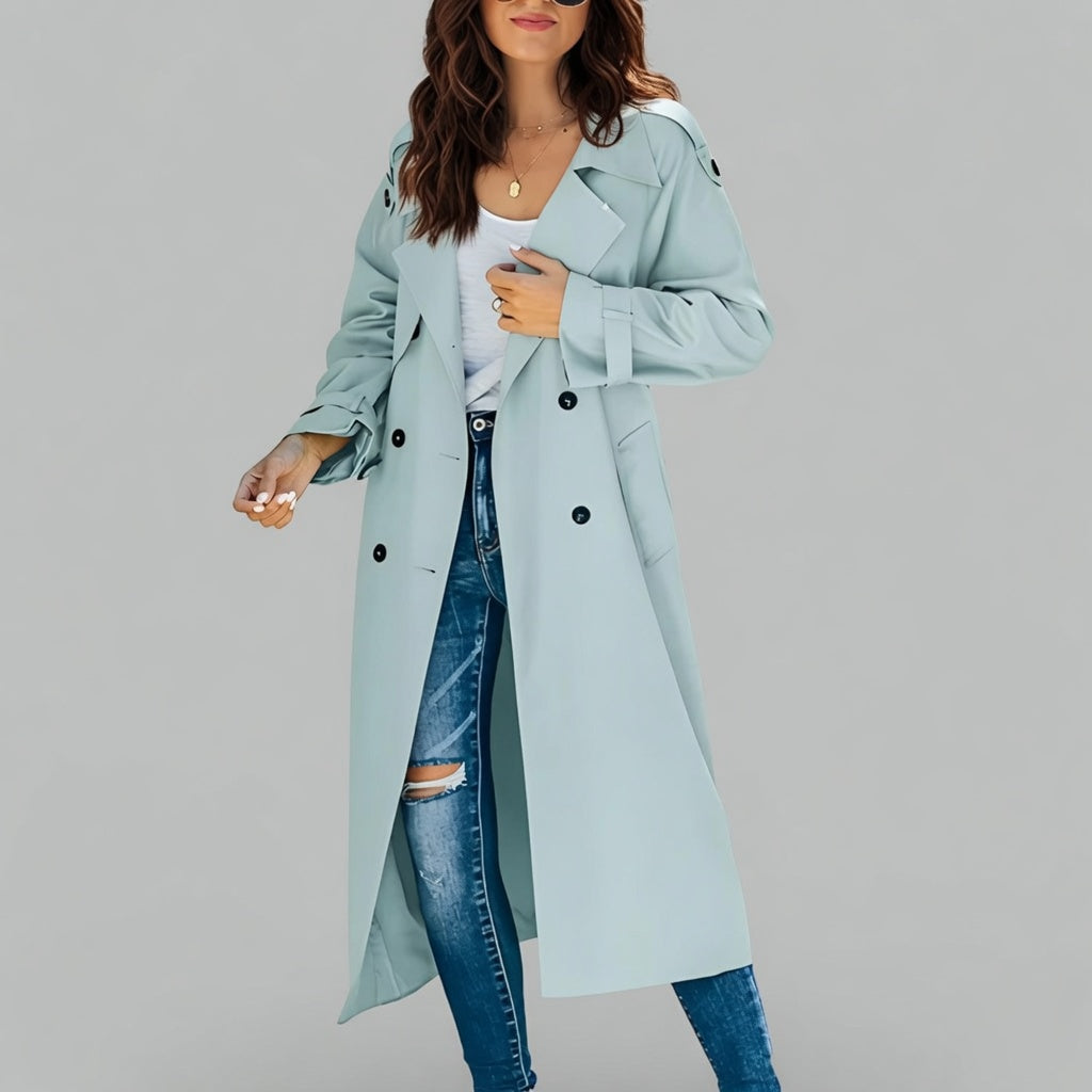 Elvara Dames Trenchcoat Lichtgewicht Elegant Tussenjas