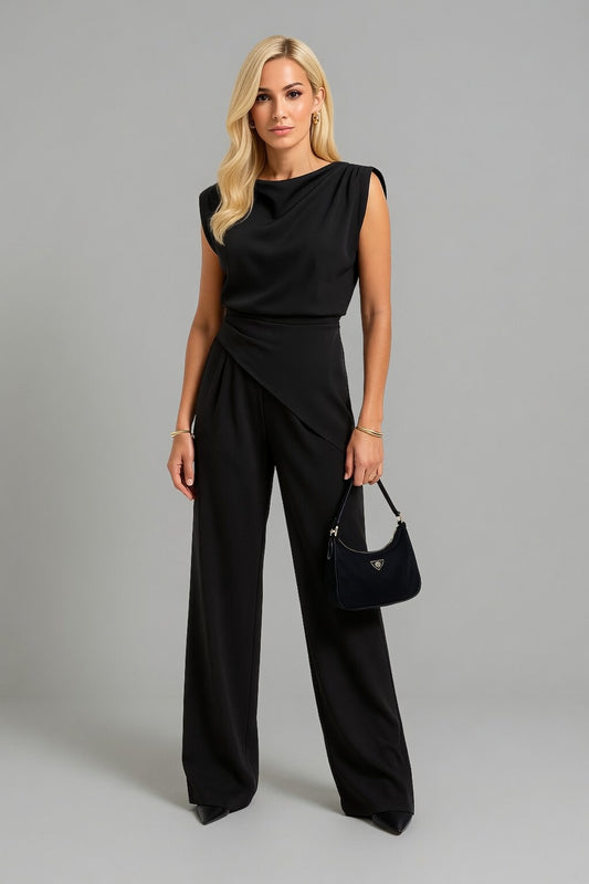 Elvaré dames tweedelige set met wijde broek elegante outfit