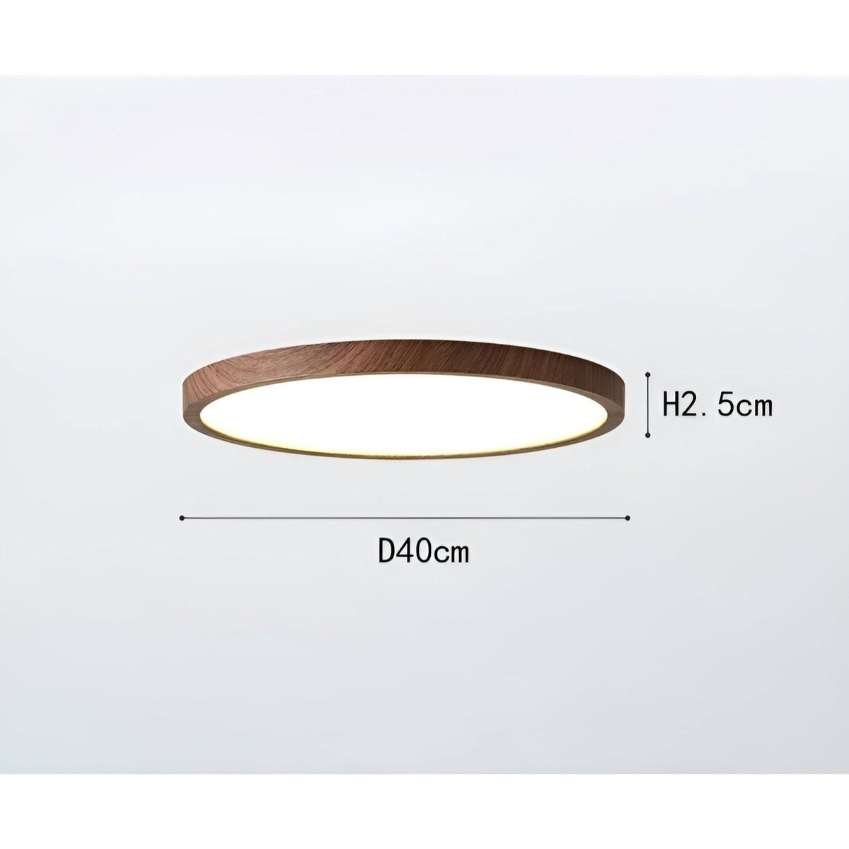GrainGlow Light - Moderne Ultra-Dunne Houten Plafondlamp