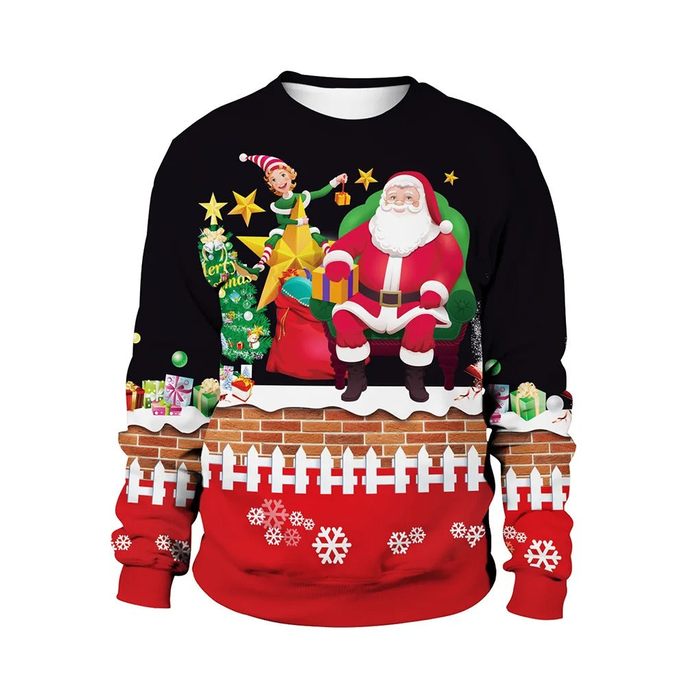Bram Kersttrui Heren – Feestelijke Trui met Klassieke Kerstprint