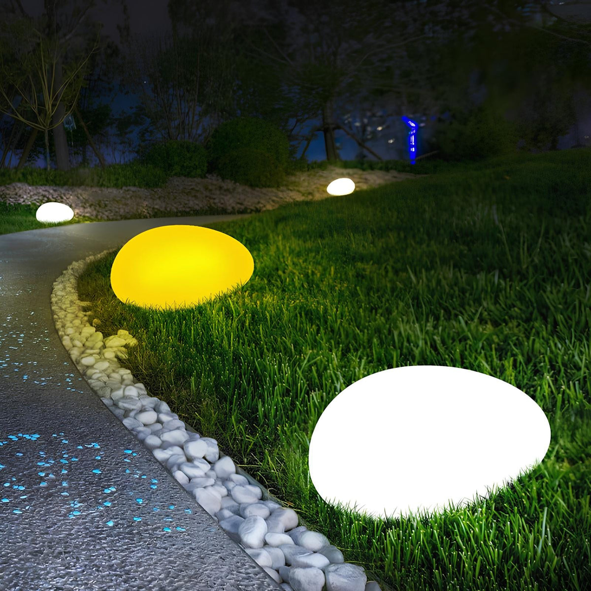 SteenGloed Draadloze LED Tuinlamp in Steenlook met 16 Kleuren