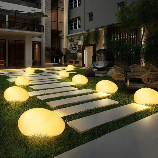 SteenGloed Draadloze LED Tuinlamp in Steenlook met 16 Kleuren