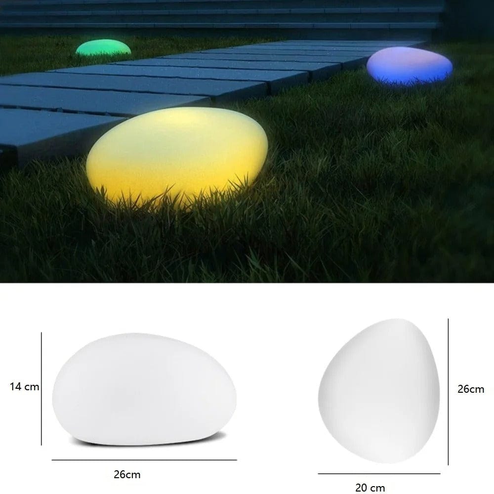 SteenGloed Draadloze LED Tuinlamp in Steenlook met 16 Kleuren