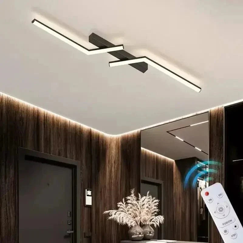 Dimbare LED Plafondlamp – Zwart Gouden Verlichting met Afstandsbediening