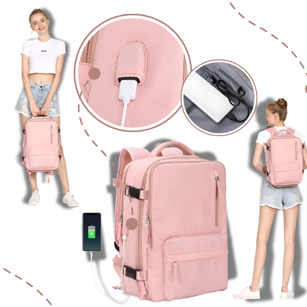 Waterdichte Reisrugzak 35L met USB-poort en Schoenenvak