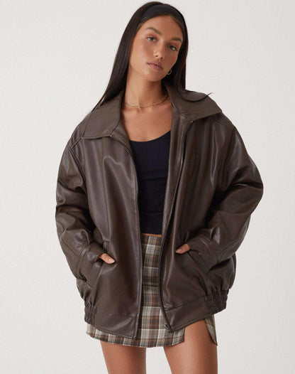 Varelia oversized damesjas van imitatieleer met rits