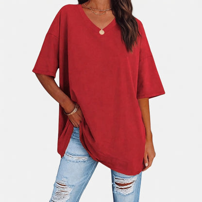 Evelien Top – Comfortabele Katoenen Dames Top met V-hals